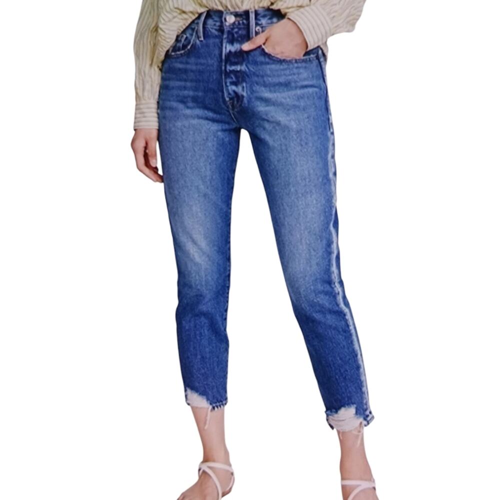 Frame Le Original High Rise Chewed Hem EUC $239 Size 33 J1680 - Picture 3 of 11